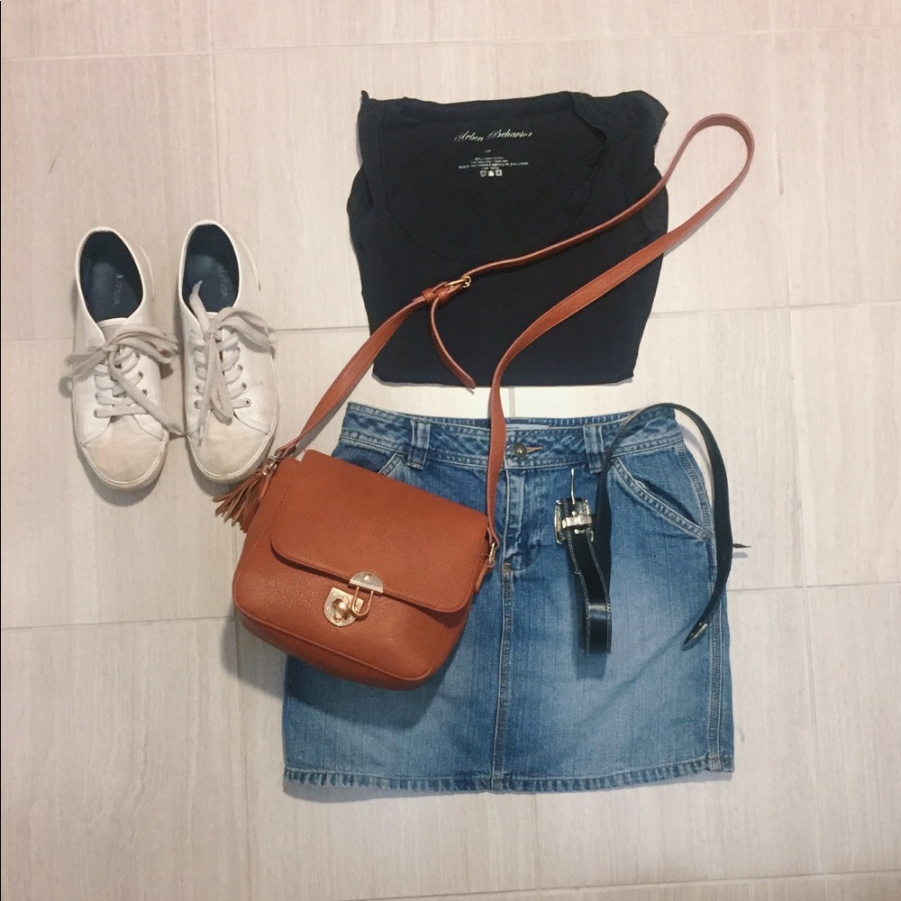 Denim blue skirt